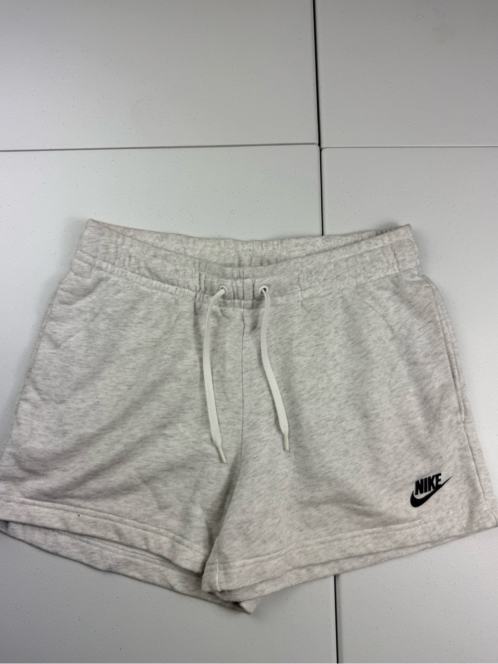 Nike Women’s Light Gray Fleece Drawstring Shorts